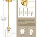 Beionxii 2 Pack Brushed Gold Pendant Lights Kitchen Island, Modern Kitchen Pendant Lighting Over Island, Hanging Lights with Clear Glass for Sink, Dining Room, Entryway, BX-PL02BG-2CG