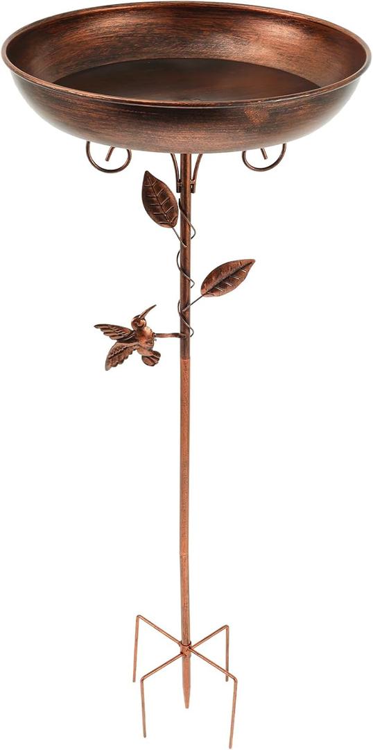32 in Metal Bird Bath for Outside, Bird Bath Bowl, Bird Bath Bowl, Iron Garden Birdbath, Vintage Freestanding Bird Bath, for Outdoors Garden Patio Yard Lawn Decor