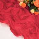 2 x Snowkingdom 10 Ft Red Valentine's Day Cheesecloth Table Runner, 120 inch Long Boho Gauze Runner for Wedding Bridal Baby Shower Birthday Holiday Table Decorations, X-Large