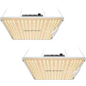 Spider Farmer SF1000-2Pack 200W LED Grow Light for Indoor Plants, Upgraded High Efficiency LEDs, Dimmable Full Spectrum High PPFD, Deep Penetration for Seed Starting/Vegetables/Bloom in 2x4 Grow Tent