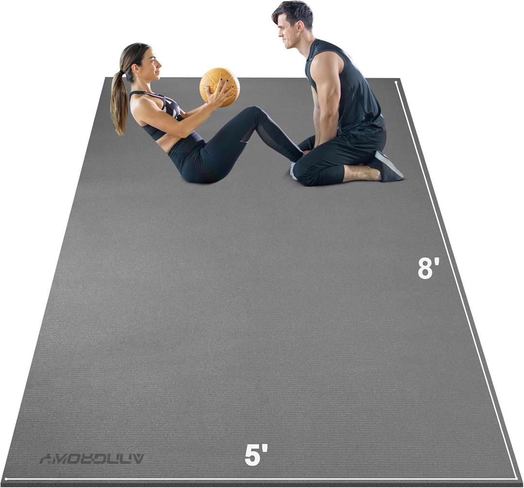 Large Exercise Mat 8'x5'|12'x6' Workout Mat for Home Gym Mats Exercise Heavy Duty Gym Flooring Fitness Mat Large Yoga Mat Cardio Mat for Weightlifting, Jump Rope, MMA, Shoe-Friendly Large Exercise Mat 8'x5'|12'x6' Workout Mat for Home Gym Mats Exercise Heavy Duty Gym Flooring Fitness Mat Large Yoga Mat Cardio Mat for Weightlifting, Jump Rope, MMA, Shoe-Friendly