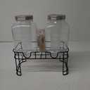 1 Gallon Glass Drink Dispensers For Parties 2PACK.Beverage Dispenser,Glass Drink Dispenser With Stand And Stainless Steel Spigot 100% Leakproof.Lemonade Dispenser With Ice Cylinder.Laundry Detergent