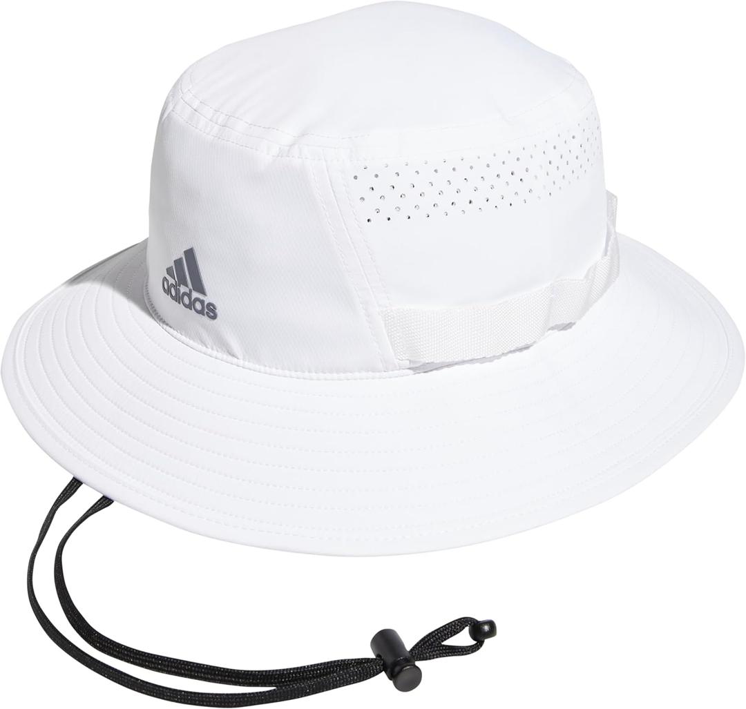 adidas Men's Victory Bucket Hat  Outdoor Sun Boonie for Fishing & Hiking (Large-X-Large, White/Onix Grey/4)