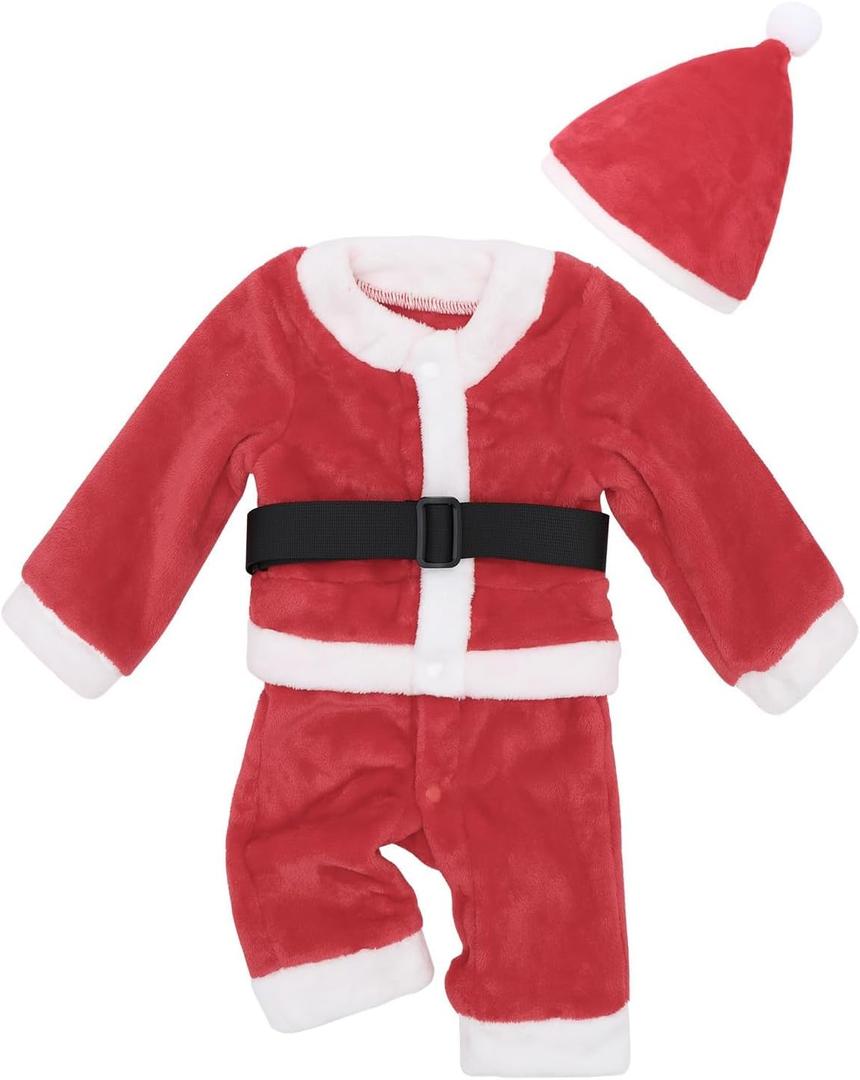babygoal Unisex Baby Christmas Long Sleeve Romper with Matching Hat  Cozy 1 Piece Outfit for Boys & Girls (3-6 Months)