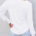 Dokotoo Women's Casual Long Sleeve Shirts Shirred Shoulders Solid Color Knit Tops Blouses (White)