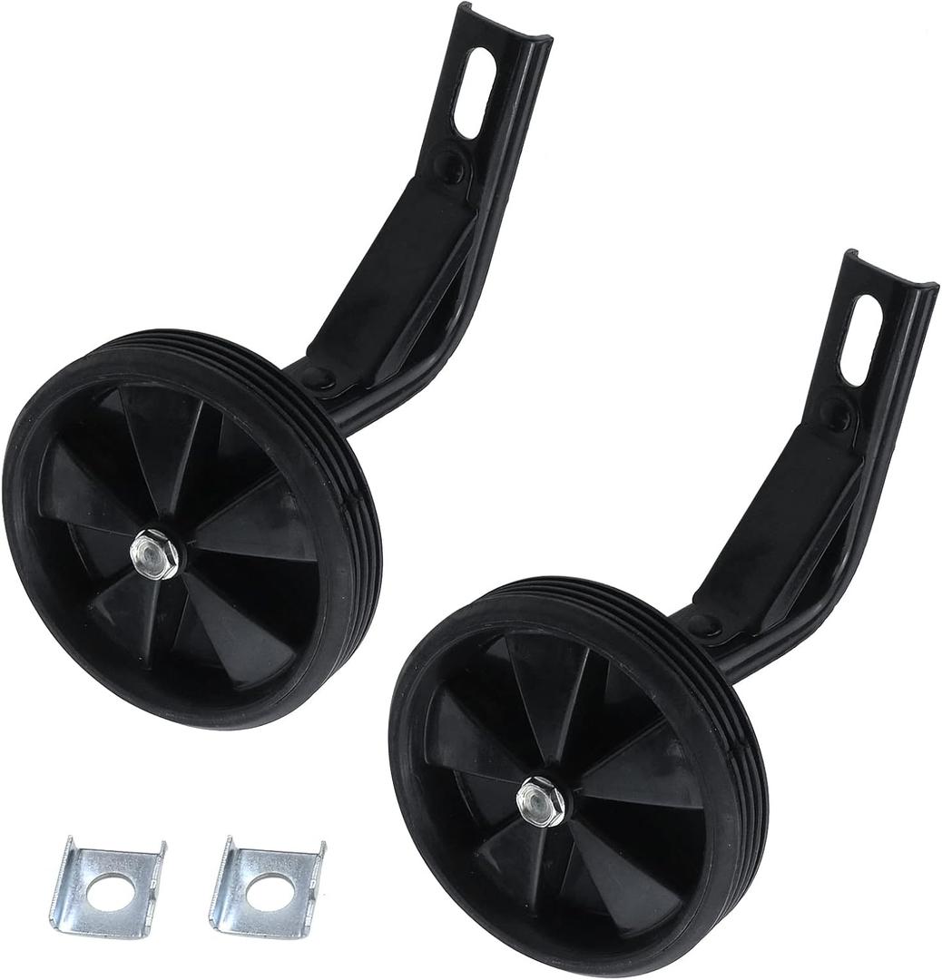 Pair of Black Bicycle Auxiliary Wheel Children's Bicycle Accessories,Training Wheels Kids Bike Children Training Bike Wheel (14 Inch)