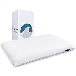 Bluewave Bedding Slim Gel Memory Foam Pillow for Stomach, Back and Side Sleepers - Therapeutic Design for Spinal Alignment, Better Breathing and Enhanced Sleeping (4-Inches Height, Standard)