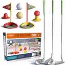 Indoor and Outdoor Golf Club Play Set, Adjustable Design, Kids Golf Clubs Kids Sports Equipment with Practice Putters and Balls, Home Training Game for 3 4 5 Years Old