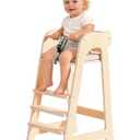 ROBUD Wooden High Chair for Toddlers, Highchair for Adjustable Seat Height & Footrest Levels, High Chairs for Babies and Toddlers with Removable Cushion for Nursery, Dining, Studying, Restaurant,WG419