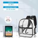 Paxiland Clear Backpack Stadium Approved 12126 with Reinforced and Wider Shoulder Straps, Small Clear Bag for Schools, Concerts, Work, Festivals and Sporting Events - Black