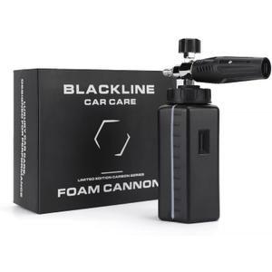 Blackline Foam Cannon for Pressure Washers (Wide Mouth), Durable Car Wash Foam Gun, Easy to Use & Adjust, Creates Thick Foam, 1L Bottle & Snow Foam Lance w/ 1/4" Quick Connect