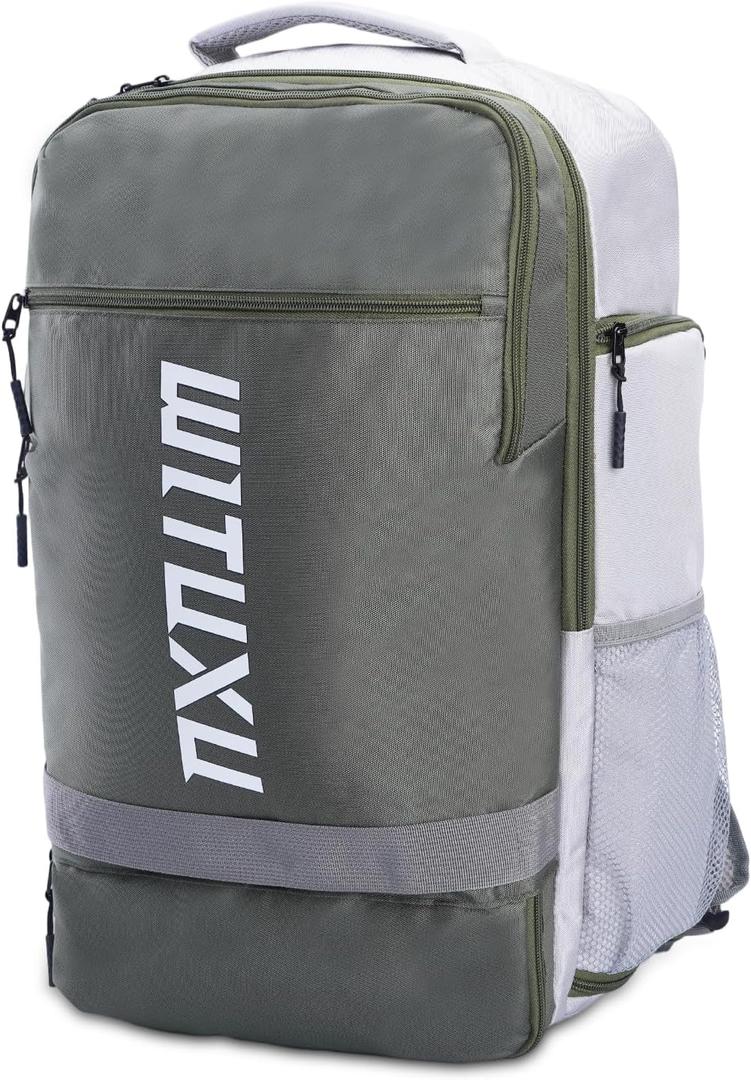 WITUXU Pickleball Backpack, 3+Paddle Capacity, Pickleball-specific Shockproof Thermal Pockets, Waterproof Shoe Compartment, Wet Dry Separation, Fence Hook, Fits Standard/Extended Paddles(Army green)