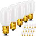 Honoson 20 Pieces Christmas Village Light Bulbs 6 W Replacement Bulbs, E12 Candelabra Base T20 Bulb Accessory for Villages Houses Dept 56, Christmas Tree