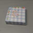 100 Pcs One Silly Goose Paper Napkins One Silly Goose Birthday Decorations Gingham 1st Birthday Party Napkins Party Supplies (Blue)