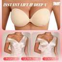 Sticky Bra & Refill Kit, Push Up Sticky Boobs for Backless Dress, Reusable Stick on Bra with Extra Adhesive Strips