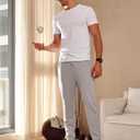 NORTHYARD Men's Cotton Athletic Jogger Sweatpants with Zipper Pockets Running Workout Gym Tapered Pants Comfy Lounge Pants (X-Large, Light Grey)