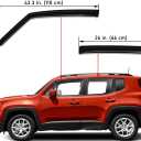 Lightronic Extra Durable Outside-Mount Auto Vent Window Visor, Fits 2015-2022 Jeep Renegade, UV Protection Rain Guard, Original Wind Deflector, No-Drill Easy Install, Dark Smoke, 4-Pcs