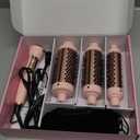 Farery Thermal Brush Set 3 in 1, Ceramic Curling Wand & Hot Brush with 9 Temperatures. 3 Interchangeable Travel Curling Irons for Short, Medium & Long Hair (1.25'', 1.5'' & 1.75'' Barrels)