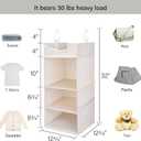 StorageWorks 3-Shelf Hanging Closet Organizer, Adjustable Hanging Closet Organizers and Storage, 12 W x 12 D x 32H, White & Ivory