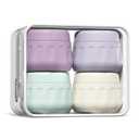 Mrsdry Travel Containers for Toiletries, TSA Approved Travel Size Toiletries 4 Pack, Refillable Containers, With Clear Bag, Leak Proof Silicone Jars, Essentials Creams Jars Carrying Small Items