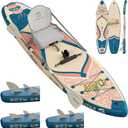Daisy 11'6  35 Extra Wide Paddle Board with Seat, One-Stop Premium SUP Board Accessories, Tailored 5 Fins, Stable Stand Up Paddle Boards for Youth of All Skill Levels (Off White & Deep Teal)