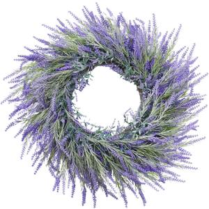 26 Inch Large Summer Spring Wreaths for Front Door Outside Lavender Wreath Spring Summer Easter Wreaths for Front Door Floral Wreath All Season for Wedding Farmhouse Porch Wall Room Home Decor