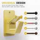 Universal Curtain Rod Holders, No Drill Curtain Rod Brackets, Self Adhesive Curtain Rod Brackets Up to 30 LB, Nail Free Curtain Rod Hooks for Bathroom, Bedroom, Livingroom, Kitchen (8PC, Gold)