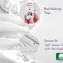 California Design Den Twin Fitted Sheet Cotton Sateen, Durable All-Around Elastic, Head Side/Foot Side Indicators, Twin Bottom Sheet Only (Bright White)