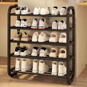 Simple Storage Rack, Shoe Shelf with Thickened Steel Tubes, 5 Tiers Shoe Storage Organizer, Adjustable Shoe Boot Stand for Entryway, Living Room, Hallway, Closet(75x23x74cm(30x9x29inch), Black)