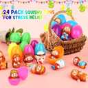 24 Pack Easter Egg Fillers with Squishy Toys, Easter Eggs Filled Squishy Toys, Easter Basket Stuffers, Classroom Prizes for Easter Egg Hunts, Party Favors, Kids (Orange)