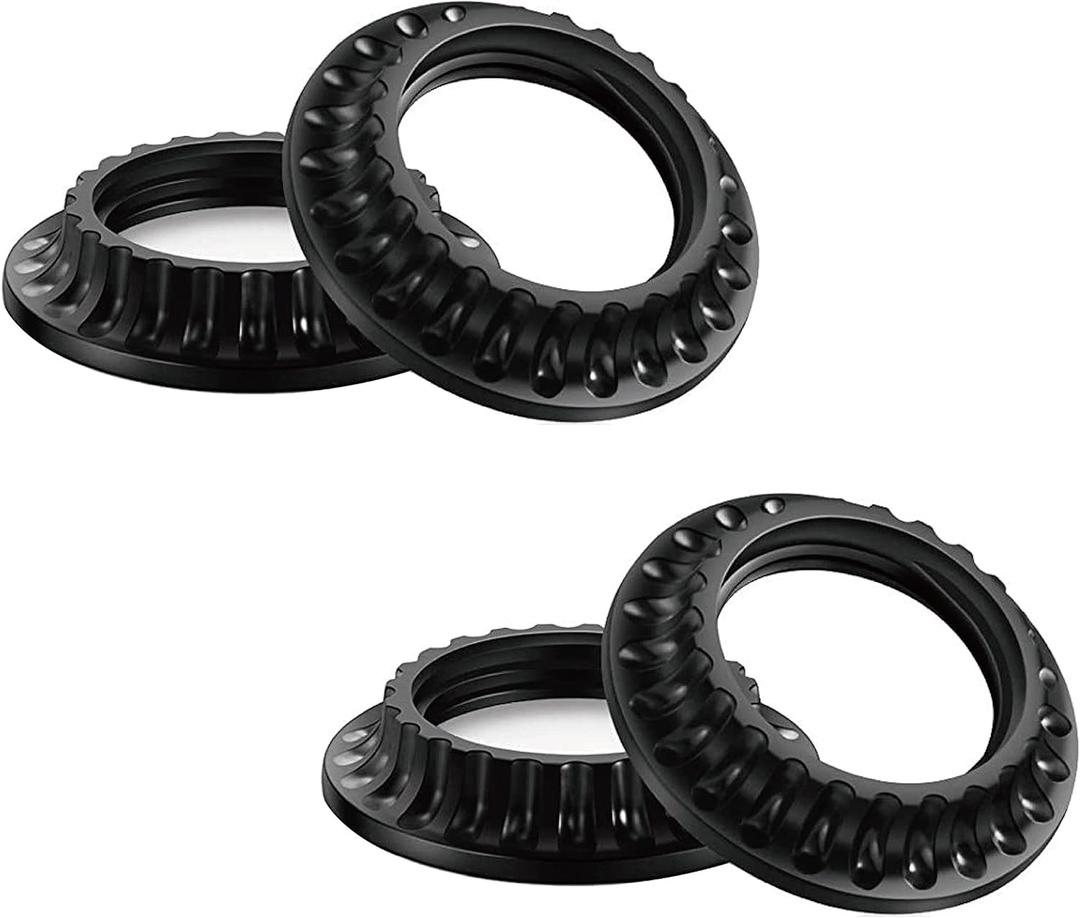 3 x Aspen Creative 21055-14 Lamp shade phenolic screw collar rings for medium-base E26 Socket, 34mm Inner diameter, black finish, 4 Pack