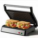 Panini Press Grill, 1200W Sandwich Maker with Non-Stick Plates, Standard 2-Slice Sandwich Press Electric Indoor Grill, Opens 180 to Fit Any Size of Food, Removable Drip Tray, Stainless Steel, Sliver