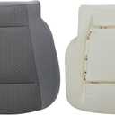 GXARTS Gray Front Driver Side Bottom Cloth Seat Cover & Seat Foam Cushion Replacement Compatible with Ford F250 F350 F450 F550 XLT 2017 2018 2019 2020 2021 Fit for Ford F150 2015-2020