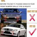 Front Bumper Grille Grill Ventilation Net Compatible for Mercedes Benz C class W204 AMG C230 C300 C350 C250 C200 2008 2009 2010 2011