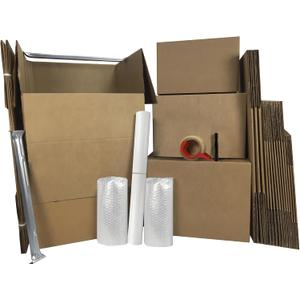Wardrobe Moving Boxes Kit #, Small, Medium, Large & Shorty Wardrobe Boxes, Packing Paper, Tape, Dispenser, Bubble Roll & 1 Marker, Aparment Moving Boxes Kit