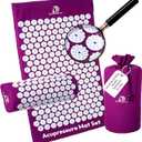 ProsourceFit Acupressure Mat and Pillow Set for Back/Neck Pain Relief and Muscle Relaxation (Large, Large - Purpule/White)
