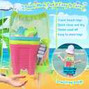 KUBUSFLY Beach Toys for Toddlers, Sand Castle Toys with 3 Bucket, 6 Shovels, Mesh Bag & Sandbox Molds Travel Sand Toys for Beach Sandbox Toys for Toddlers Kids Baby Boys Girls Age 3-10