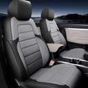 AOMSAZTO Seat Covers for Honda CRV 2017 2018 2019 2020 2021 2022 Faux Leather Full Set Car Seat Cover for Trucks SUV, Waterproof Car Seat Cushion (Black/Gray)