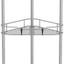 HuggieGems 3 Tier Floor Standing Corner Shower Caddy Organizer Shelf with Hooks, Bathroom Shelves Stand Rack, Gray