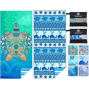 2 Pack Microfiber Lightweight Beach Towel Sand Free Quick Dry Absorbent Thin Compact Towels for Swimming Pool Camping Beach Accessories Large Easy Pack Travel Things for Vacation Essentials Gift