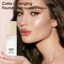 Color Changing Foundation for Mature Skin, Hydrating and Lightweight Liquid Foundations, Instantly Adapts to Your Skin Tone, Buildable Light to Medium Coverage, Natural (2 PCS)