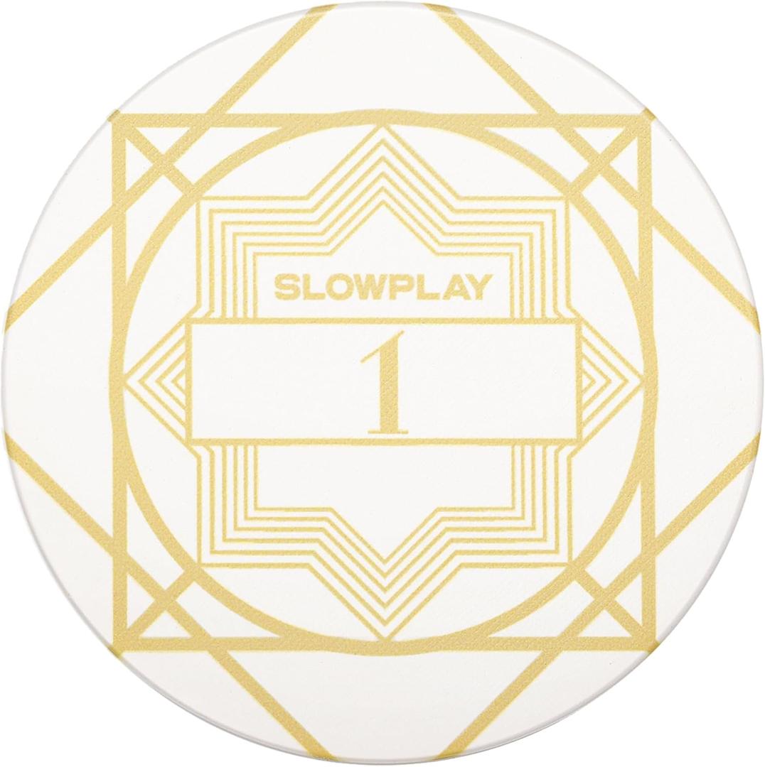 SLOWPLAY Nash Ceramic Poker Chips in Bulk, Casino Grade Ceramic 12-Gram Poker Chip for Texas Hold'em, 43mm Professional Chips Pack of 50 with Denomination of 1