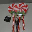 Set of 3 Solar Christmas Lights Decorations with 8 Lighting Modes, Solar Lollipop Pathway Stakes Lights, Outdoor Christmas Decor for Garden, Yard, Porch (Xmas Candy)