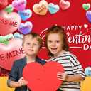 Extra Large Happy Valentines Day Backdrop Banner 73 x 43.3 Inch Conversation Heart Romantic Love Background Valentines Backdrops Photo Booth Props for Photography Anniversary Party Decoration