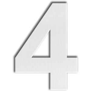 QT Modern House Number - EXTRA LARGE 10 Inch - Brushed Stainless Steel (Number 4 Four), Floating Appearance, Easy to install and made of solid 304