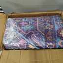 10x14 Purple and Turquoise Vintage Boho Oriental Soft Washable Area Rug