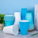 Whaline 60Pcs Colored Plastic Cups 16oz Blue White Plastic Cup 3 Colors Disposable Cup for Bride Baby Shower Birthday Winter Party Supplies