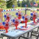 3 Pcs 4th of July Table Decorations, Red White Blue Patriotic Memorial Day Decorations Metallic Foil Spray Star Centerpieces for Table Home Office 250th Anniversary Independence Day American Decor | No Diy Tabletop Decor