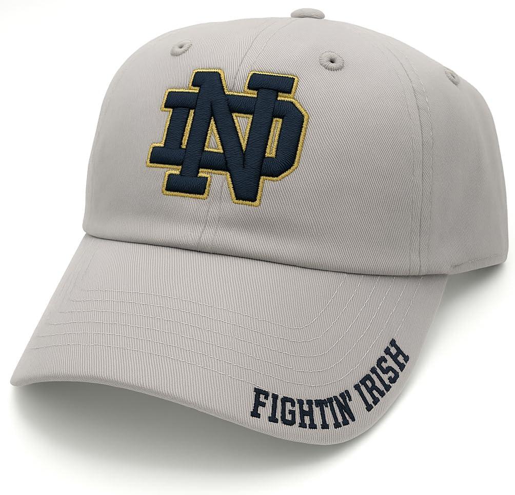 Officially Licensed Notre Dame Hat Classic Relaxed Fit Adjustable Irish Team Logo Embroidered Cap
