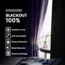 SimpleHome 100% Blackout Curtains for Bedroom,Thermal Insulated Lilac Grommet Window Drapes Room Darkening Curtains for Living Room with Black Back,38 x 63 Inch,2 Panels
